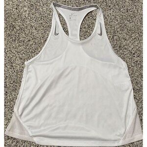Nike Running Women's Miller Singlet Tank Top Double Swoosh  CZ104WHITE Medium